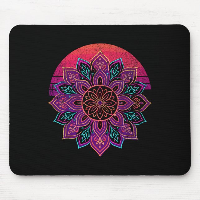 Mousepad Lótus Mandala Buda Zen Arte Suculenta Botânica B (Frente)