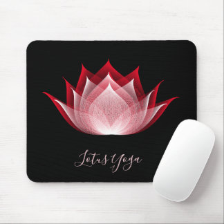 Mousepad Lótus Negra Moiré Desenho Flor Yoga Gráfico