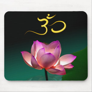 Mousepad Lotus/Pink+Magenta+Om, texto 'DIY'