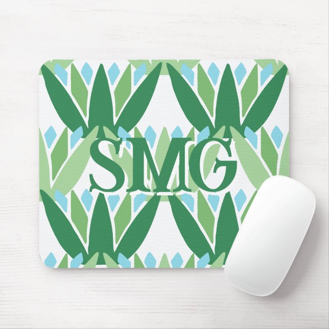 Mousepad Lotus Ribbon in Green + Aqua Personalized (Com mouse)