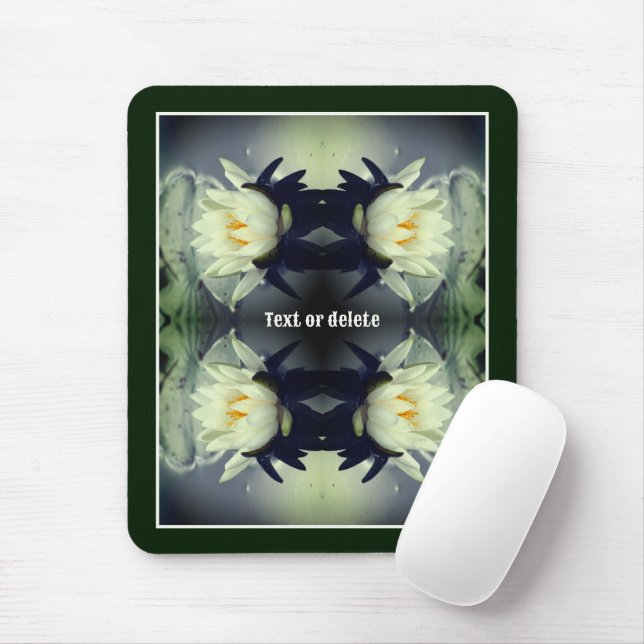 Mousepad Lotus Water Lily Flower Abstrato Art Personalizado (Com mouse)