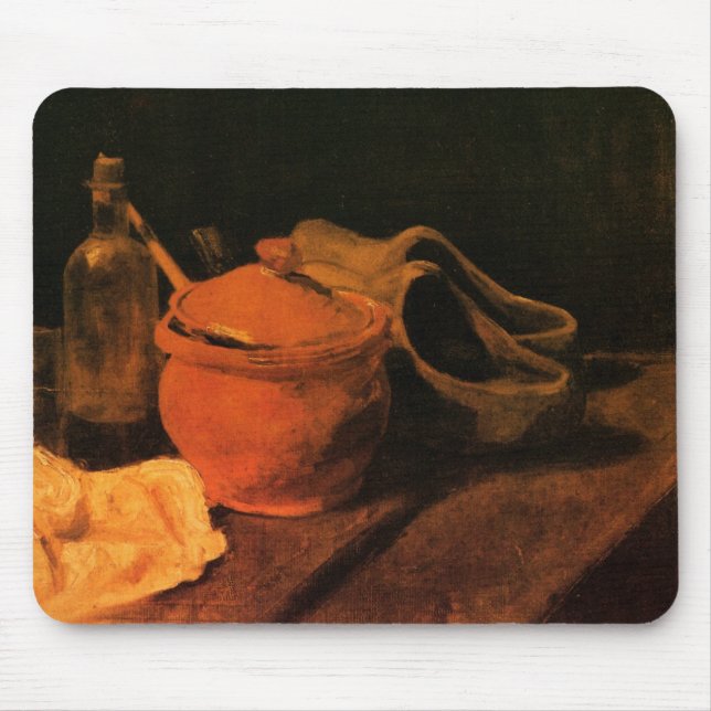 Mousepad Louça, Garrafa e Tamancos por Vincent van Gogh (Frente)