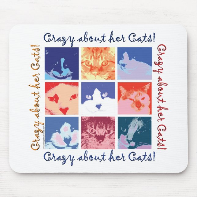 Mousepad Louca Por Seus Gatos (Frente)