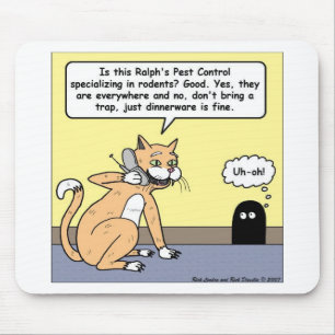 Mousepad Louças para Jantar Gato & Rato Presentes de Desenh