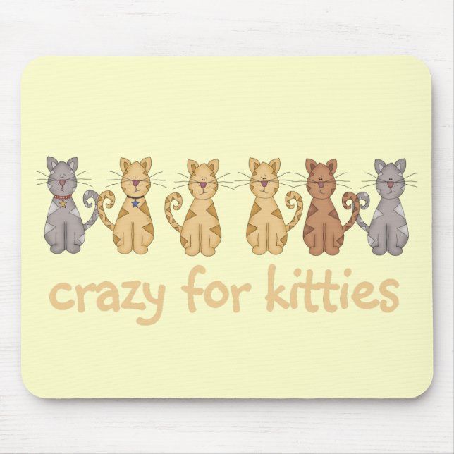Mousepad Louco para o camiseta e os presentes dos gatinhos (Frente)