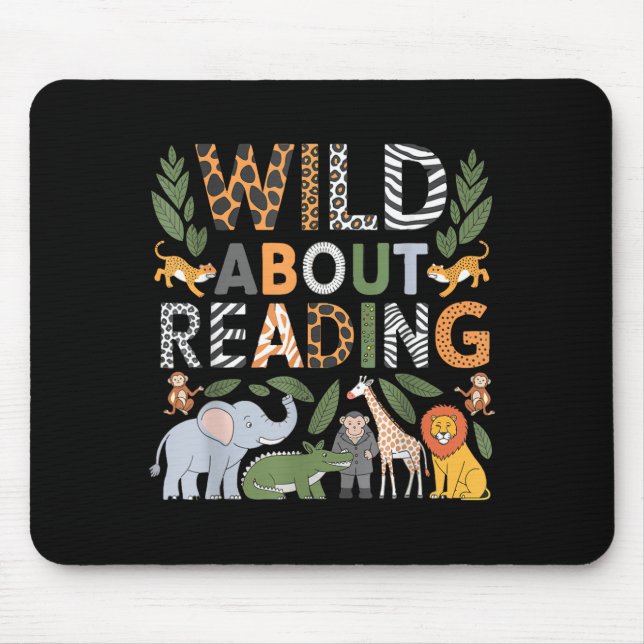 Mousepad Louco por ler livros e bicho de biblioteca (Frente)