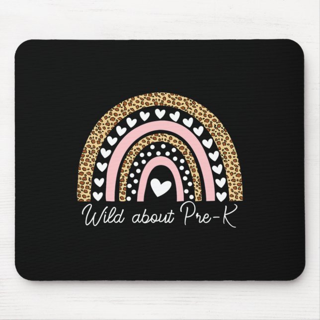 Mousepad Louco Por Pré-escolar Leopardo Arco-íris Professor (Frente)