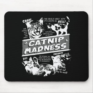 Mousepad Loucura de Erva de Gato Fofinho Gatinho Divertido