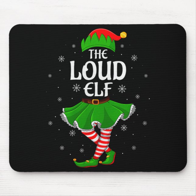 Mousepad Loud Elf Christmas Family Girls Women Elf Squad Xm (Frente)