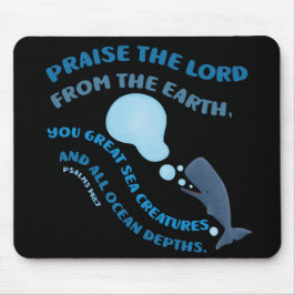 Mousepad Louve a baleia versículo bíblico salmos cristão