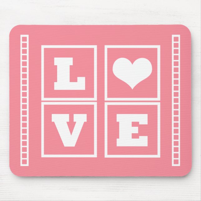 Mousepad Love Blocks Mousepad, Rosa (Frente)
