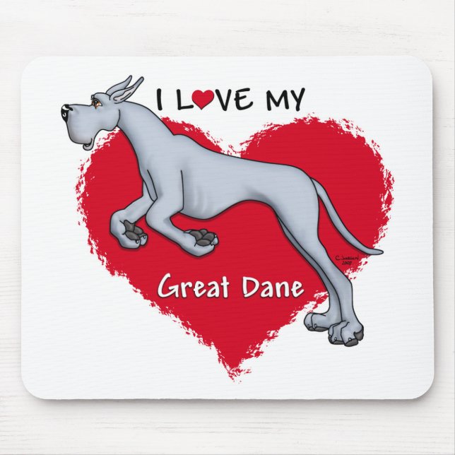 Mousepad Love Blue Great Dane (Frente)