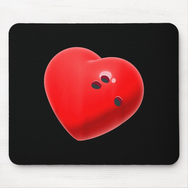 Mousepad Love Bowling Ball Hearts Bowling Lover Valentine's (Frente)