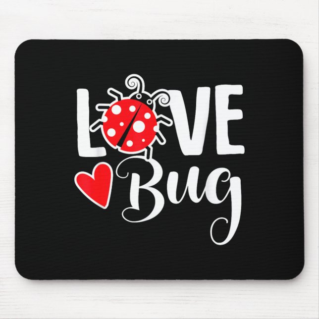 Mousepad Love Bug Cute Valentine's Day Party Ladybug  (Frente)