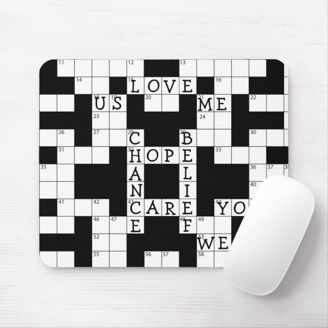 Mousepad Love Crossword Quebra-cabeça (Com mouse)