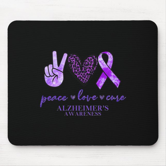 Mousepad Love Cure Ribbon Lepard Alzheimerheimer Brain Awa (Frente)