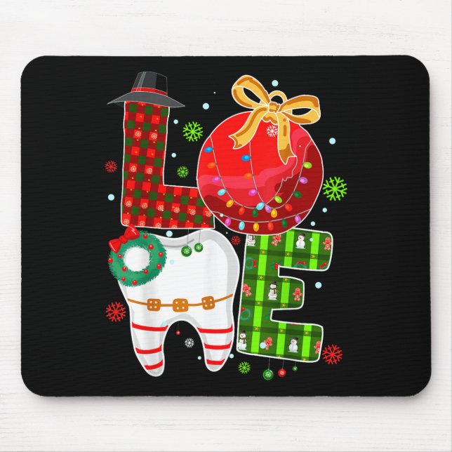 Mousepad Love Dental Life Bauble Tooth Dentist Fall Christm (Frente)