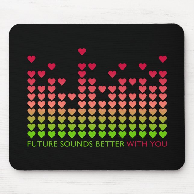 Mousepad Love Equalizer Dia de os namorados (Frente)