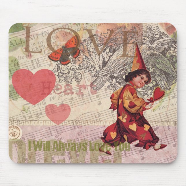 Mousepad Love Heart Sweetheart Namorados Cherub (Frente)