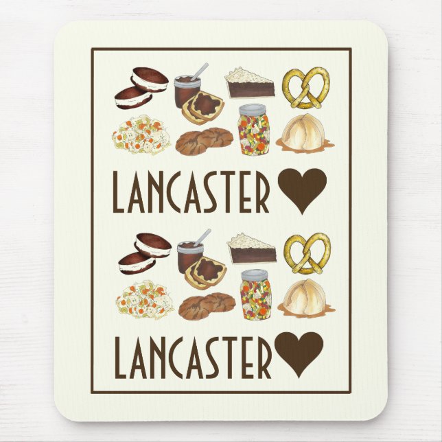 Mousepad Love Lancaster PA Pensilvânia Comidas holandesas d (Frente)