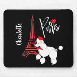 Mousepad Love Paris French Poodle Super Cute Personalizado