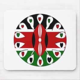 Mousepad Lovely Hearts Kenya: Flag Art Motif