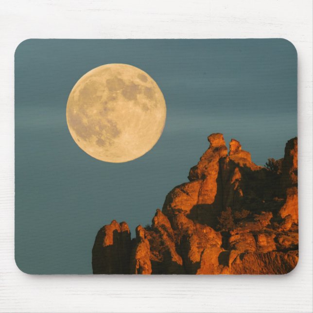 Mousepad Lua cheia | Basalt Cliff Smith Rock State Park (Frente)