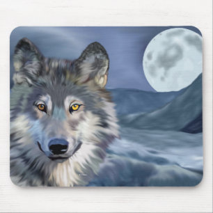 Mousepad Lua cheia do lobo do inverno