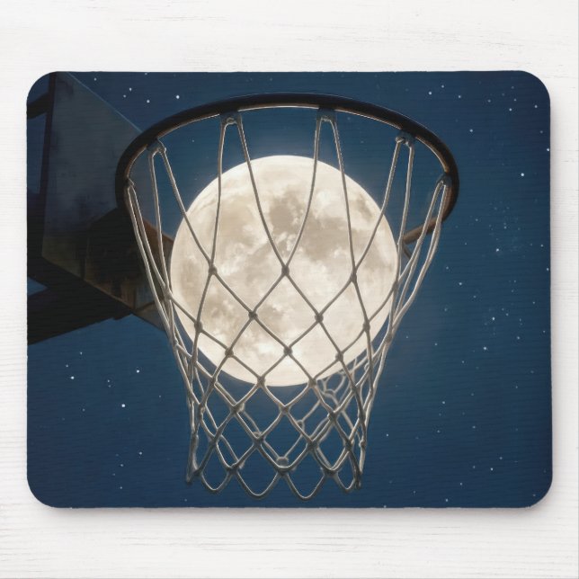Mousepad Lua Cheia em uma Rede de Basquete (Frente)