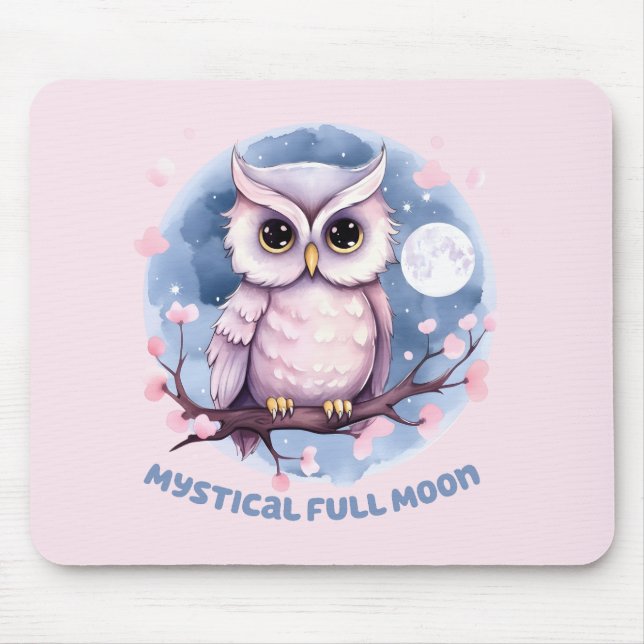 Mousepad Lua cheia mística - Céu noturno púrpura Pastel - C (Frente)