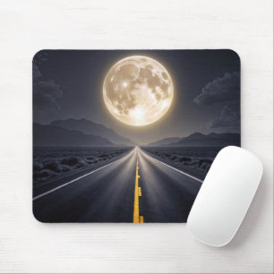 Mousepad Lua cheia sobre estrada