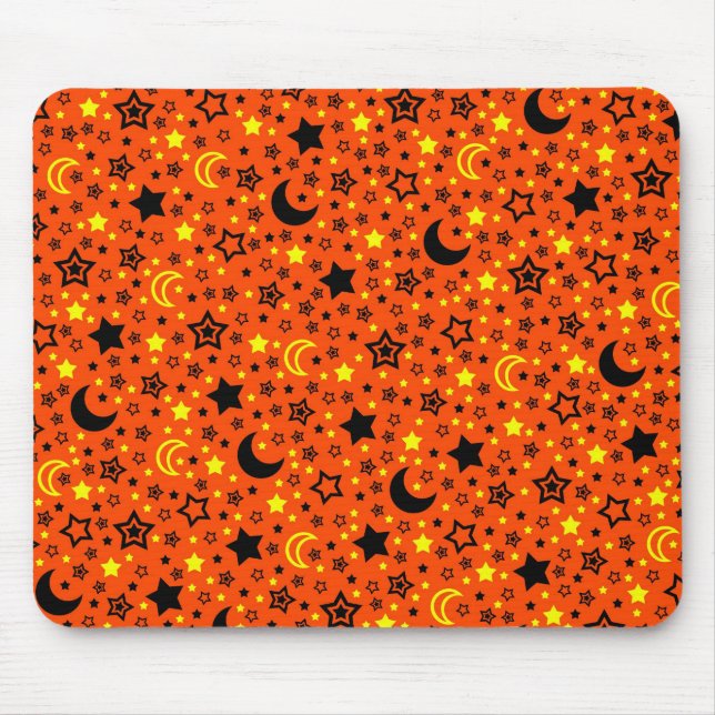 Mousepad Lua & estrelas do Dia das Bruxas (Frente)