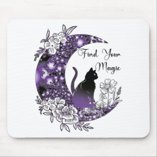 Mousepad Lua Negra Celestial Mística Celestial do Dia