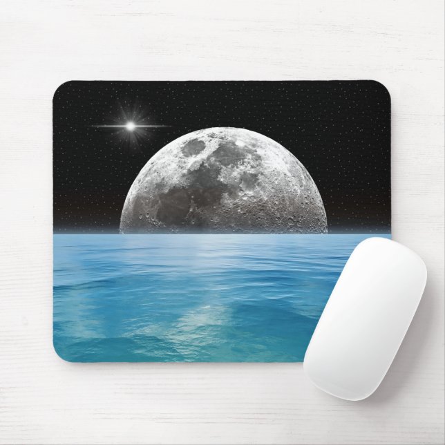 Mousepad Lua sobre o oceano (Com mouse)