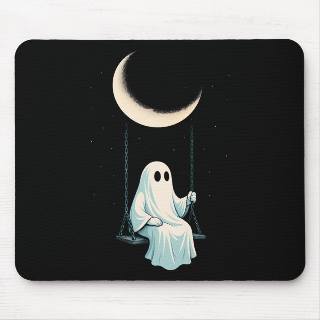 Mousepad Lua Swing Camisa Fantasma Spooky Noite Bonita Outu (Frente)