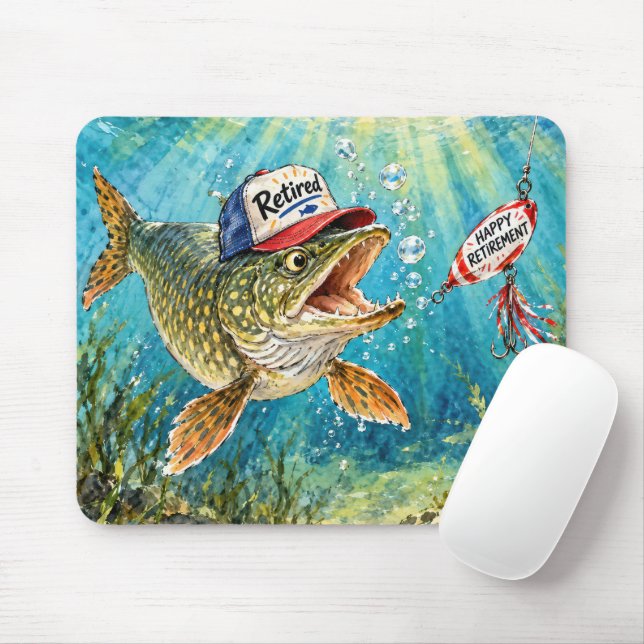 Mousepad Lúcio-do-norte Usando um Boné de Aposentado (Com mouse)