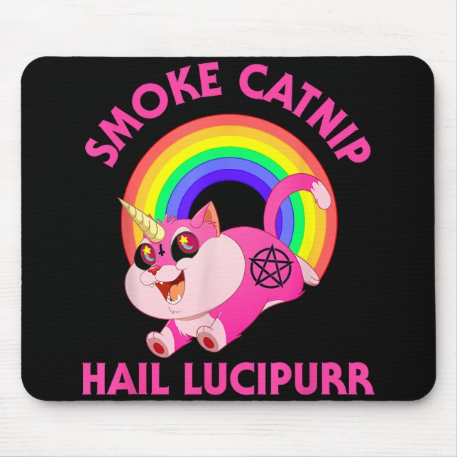 Mousepad Lúcipir de granizo de captura de fumaça, Satã engr (Frente)