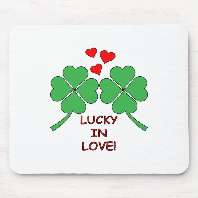 Mousepad Lucky In Love Heart Clover (Frente)