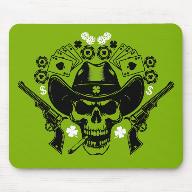 Mousepad Lucky Poker Skull (Frente)