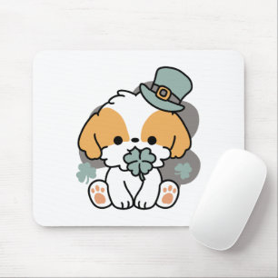 Mousepad Lucky Pup com Clover - Rua. Presente no Dia de Pat