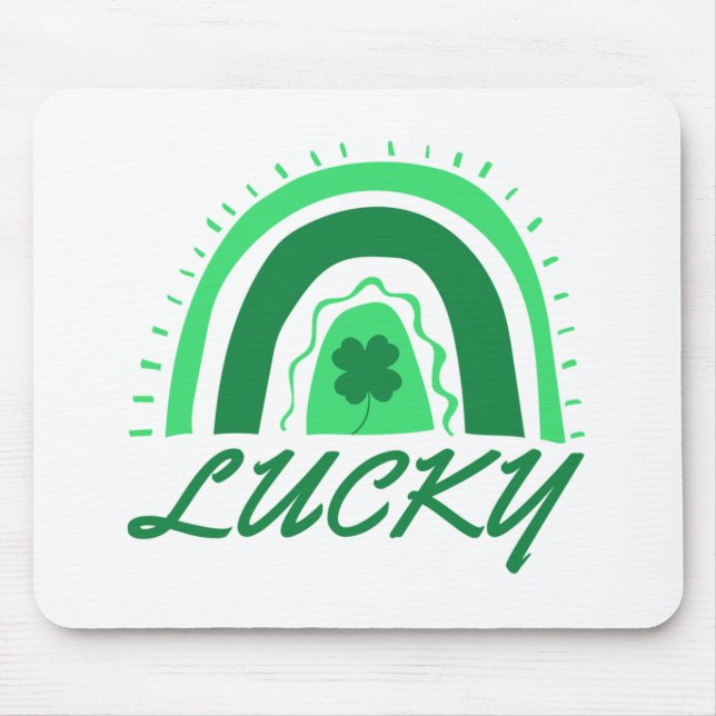 Mousepad Lucky Shamrock Rainbow (Frente)