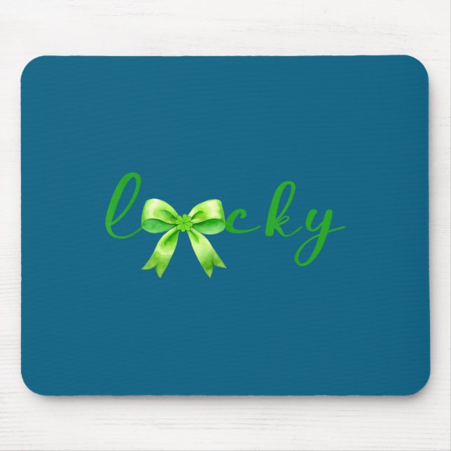 Mousepad Lucky, St.patricks Day Coquette,shamrock Funny  (Frente)