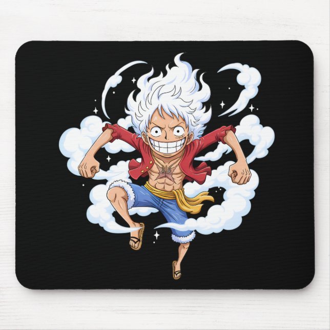 Mousepad Luffy Gear 5 Chibi Anime Suporte de Mouse (Frente)