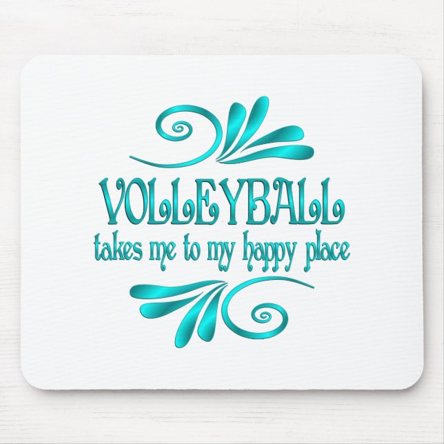 Mousepad Lugares felizes de voleibol (Frente)