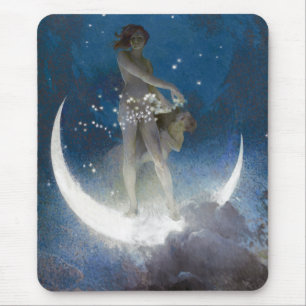 Mousepad Luna Deusa em Estrelas Disparadoras Noturnas