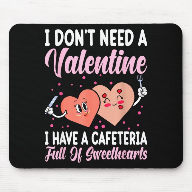 Mousepad Lunch Lady Gift Co. Funny Valentine's Day - Black  (Frente)