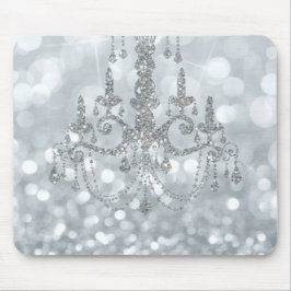 Mousepad Lustre Branco Prateado Bokeh Glamour Pingente Bril