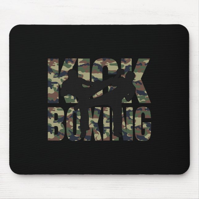 Mousepad Luta de Design Grunge de Kickboxing Entre Dois Kic (Frente)