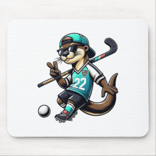 Mousepad Luta Livre Mascote Otter Com Stick Sinal de Paz Óc