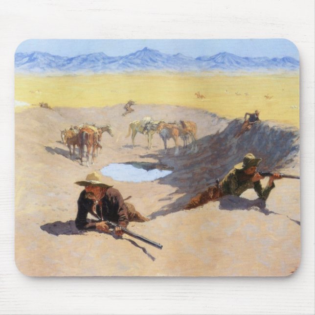 Mousepad Luta pelo Buraco d'água (por Frederic Remington) (Frente)